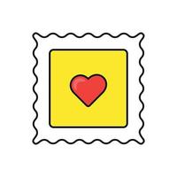 Postage Stamp with Hearts in Groove Style Retro Valentine's Day vector