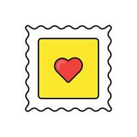 Postage Stamp with Hearts in Groove Style Retro Valentine's Day vector