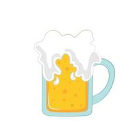 Beer Mug with Foam Isolated Drawing vector