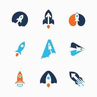 Set of Rocket Logo Template vector