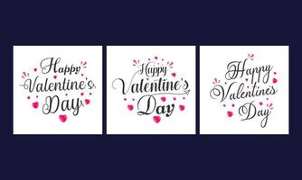 Happy Valentines Day typography text , greeting card template, and heart on white background. Abstract vector illustration