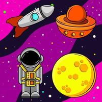 Various kinds of space objects vector