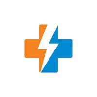 medical tech logo , thunder healthy logo vector