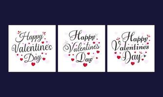 Happy Valentines Day typography text , greeting card template, and heart on white background. Abstract vector illustration