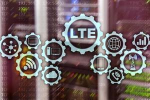 LTE, Wireless Business Internet and Virtual Reality Concept. Information Communication Technology on a server background photo