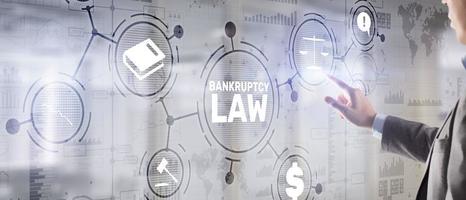 Bankruptcy law concept. Insolvency law. Company has problems photo