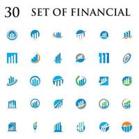 conjunto de vector de gráfico, conjunto de logotipo de finanzas