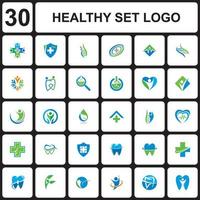 healthy and medical set logo , healthy care logo vector