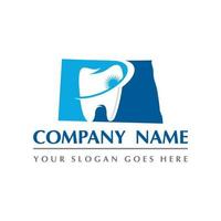 north dakota map and teeth dental care symbol logo vector