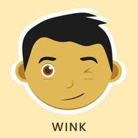 Wink Emoticon Design vector