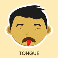 diseño de emoticonos de lengua vector