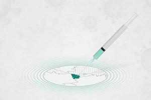 concepto de vacunación de bélgica, inyección de vacuna en el mapa de bélgica. vacuna y vacunación contra el coronavirus, covid-19. vector