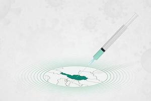 Austria vaccination concept, vaccine injection in map of Austria. Vaccine and vaccination against coronavirus, COVID-19. vector