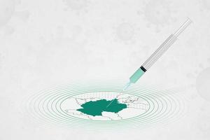 concepto de vacunación de alemania, inyección de vacuna en el mapa de alemania. vacuna y vacunación contra el coronavirus, covid-19. vector