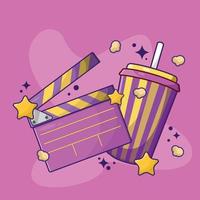 Clapperboard with Cola. Cinema Movie Illustration vector