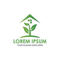 green house vector , nature home logo