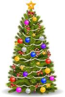 Christmas tree with colorful ornaments vector