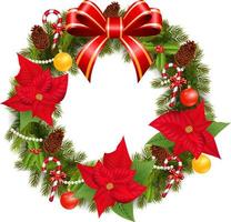 Christmas wreath decoration with ornament vector