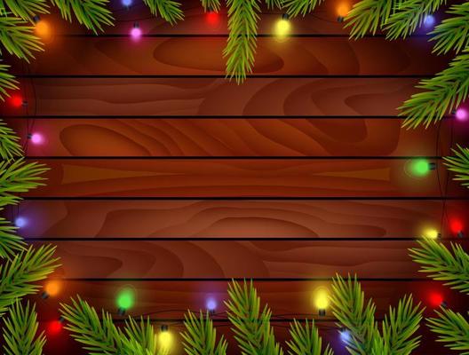 Planked wood with Christmas ornament