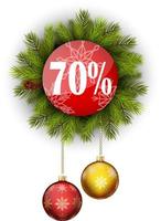 Christmas sale 70 percents vector