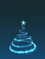 Christmas tree from light  background vector