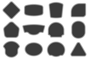 Set of vitage label and badges shape collections. Vector. Black template for patch, insignias, overlay. vector