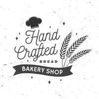 Bakery shop. Vector. Concept for badge, shirt, label, stamp or tee. Typography design with chef hat, text, wheat ears silhouette. Template for restaurant identity objects, packaging and menu vector