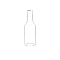 Ilustración de vector de botella de cuello largo de vidrio de 300 ml