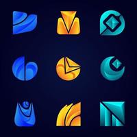 Abstract Gradient Logo Set vector