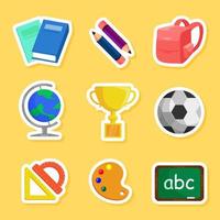 School Element Sticker Set vector