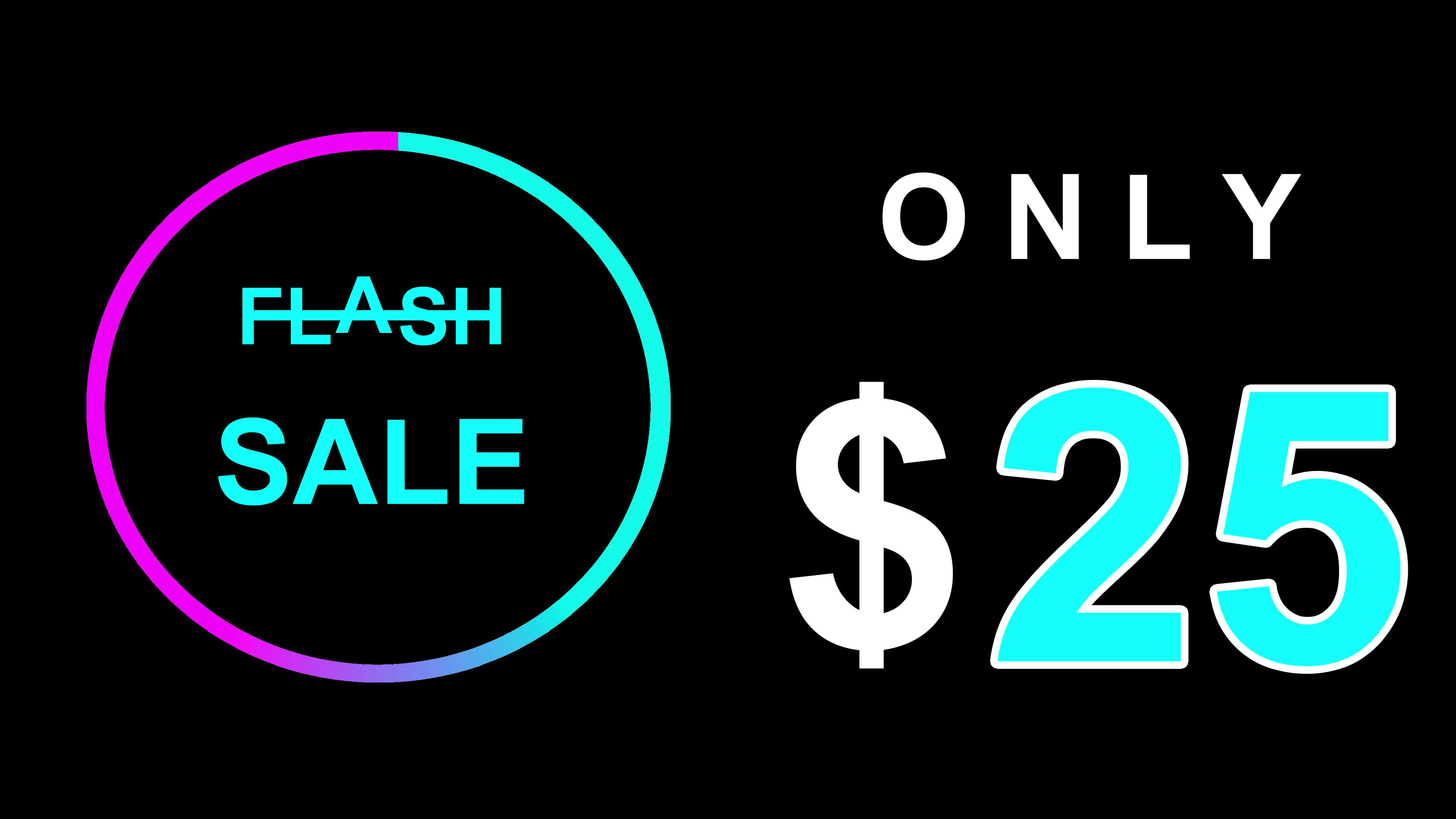Flash sale text animation 25 dollar, spesial discount, sale off,sale off  shopping neon sign animation. 5357481 Stock Video at Vecteezy
