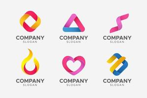 colección de logotipos degradados abstractos vector
