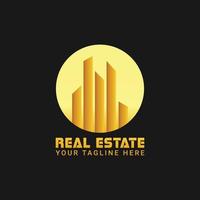 Real Estate logo design, Yellow Gradient color vector