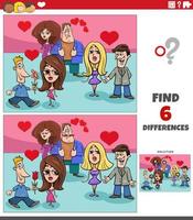 differences activity with couples in love on Valentines Day vector