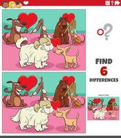 differences activity with dogs in love on Valentines Day vector