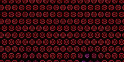 Dark Pink, Red vector background with occult symbols.