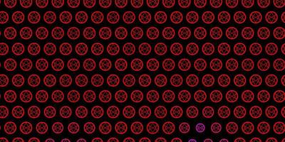 Dark Pink, Red vector background with occult symbols.