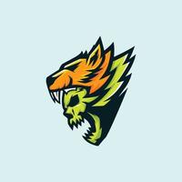 Sports Logo Gaming. Demon or Evil Lion or Tiger Best Logo Template vector