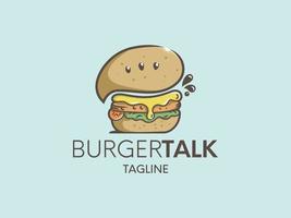 BURGER WITH TALK SIGN CREATIVE LOGO TEMPLATE vector