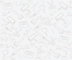 Background with pattern of razors, scissors, blades, vector