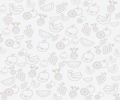 Background with watermelon, apple, grape, pineapple fruit pattern vector