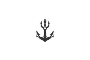 Old Hipster Retro Vintage Anchor Trident Logo Design Vector