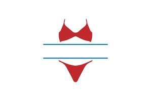 Simple Minimalist Sexy Red Woman Girl Female Lingerie Underwear Logo Design Vector