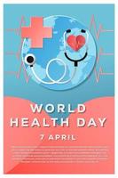 world health day poster banner design. vector design illustration