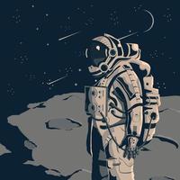 astronauta viajando por la ilustración del vector espacial