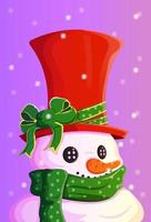 snow man in snow vector illustration