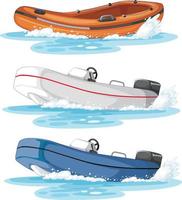 Set of different kinds of boats and ships isolated vector