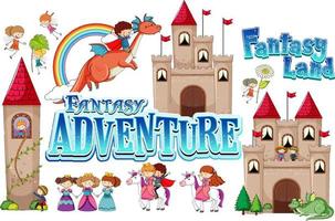 Set of fairy tale cartoon characters vector