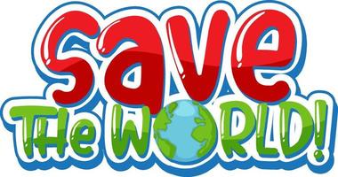 Save The World typography logo design vector