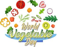 banner del día mundial de las verduras con verduras y frutas vector